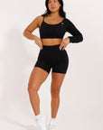 REVERSIBLE ONE SHOULDER L/S CROP