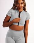 ZIPPED CROPPED TEE