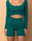 CROSS OVER LONG SLEEVE CROP