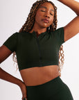 ZIPPED CROPPED TEE