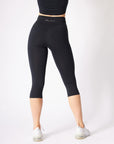 Black Classic 3/4 Pocket Running Leggings Bottoms