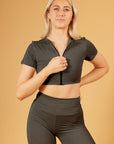 ZIPPED CROPPED TEE