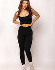 Black Cross Over Crop Tops